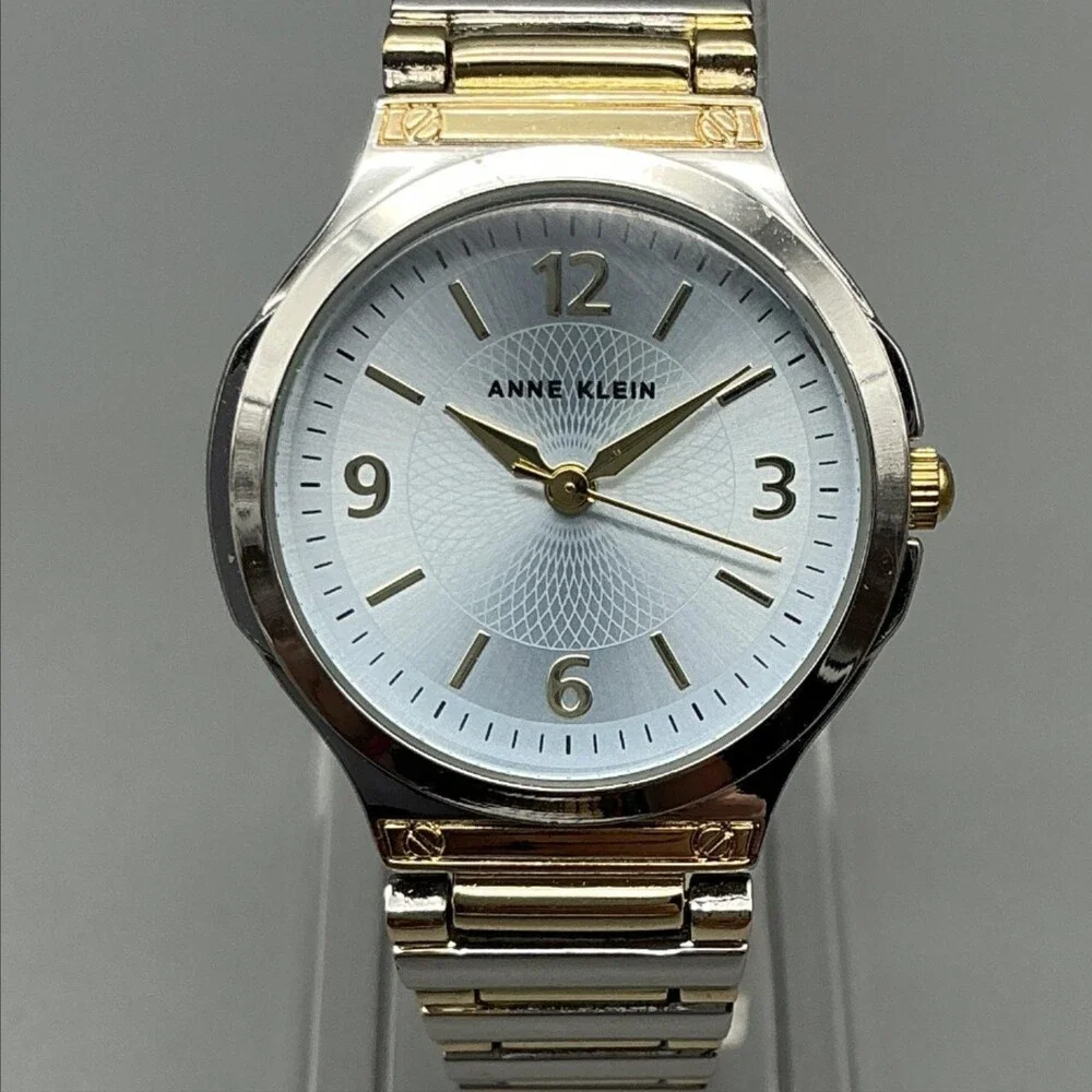 Anne Klein AK-3813 Womens Watch 30mm Blue Silver Gold Tone New Battery 7